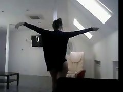 Studio camgirl does strip tease in lobby