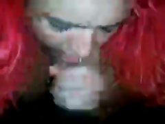 Redhead says... Thank You, after she gets cum in mouth..