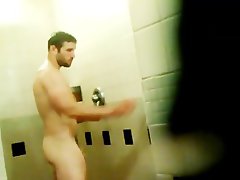 spying hunk under his shower