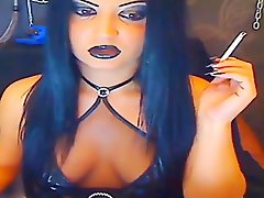 Smoking - Ultra-sexy goth young lady