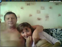 Father and daughter in love watching TV